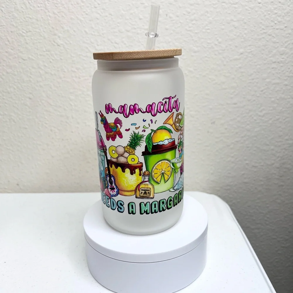 Mamacita Needs A Margarita Handmade Libbey Glass Cup - Picture 5 of 5